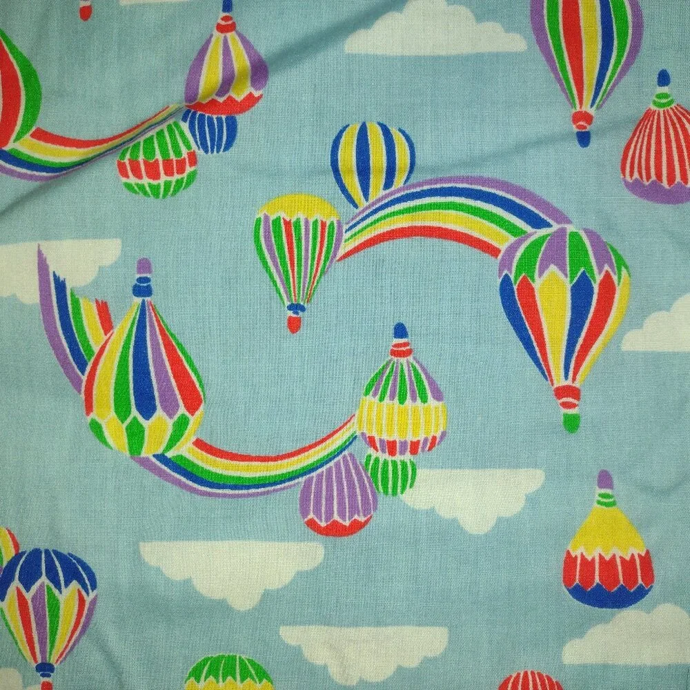 New hand made Baby quilt blanket with lovely hot air balloons and clouds